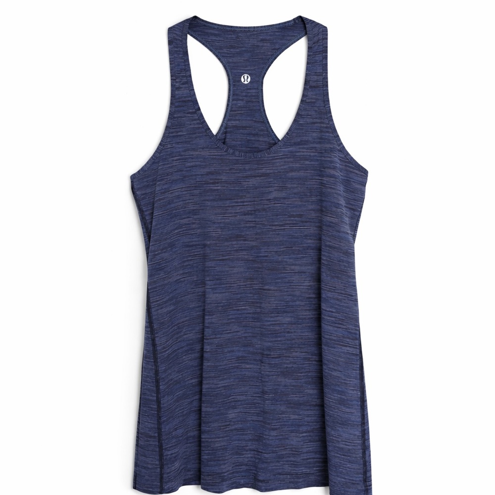 Lululemon Racerback Athletic Tank Top Blue Heathered Yoga Running Small/Medium